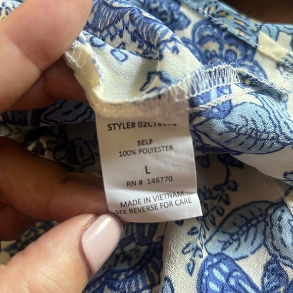 SIENNA SKY Floral Peplum Open Back Top Size L Blue Cottage Fairy Coquette - Picture 10 of 10